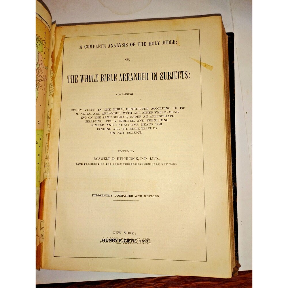 Antique WILMORE'S NEW ANALYTICAL REFERENCE BIBLE - 1904. Very Good-Fine Cond - Picture 11 of 16